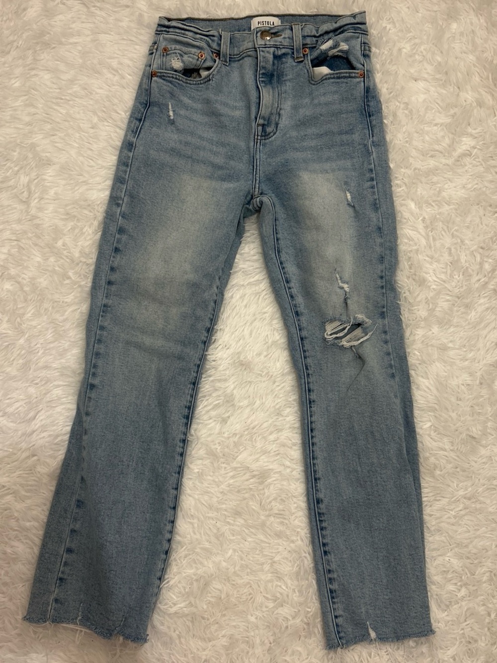 Pistola Lennon Distressed High Rise Bootcut Jeans - Picture 2 of 9